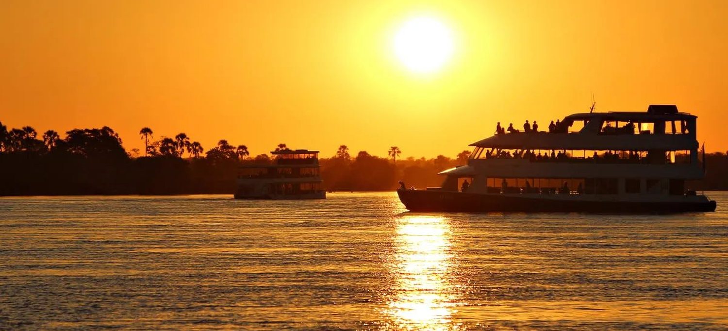 A sunset cruise on the Zambezi River